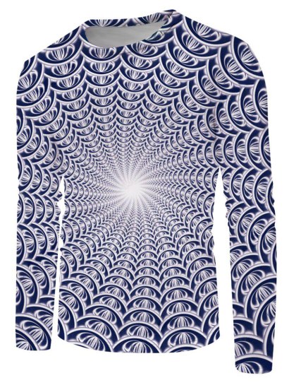 3d Light Print Long Sleeve T-shirt