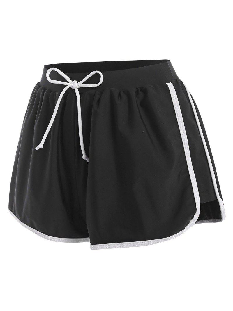 Bowknot Contrasting Binding Swim Boyshorts