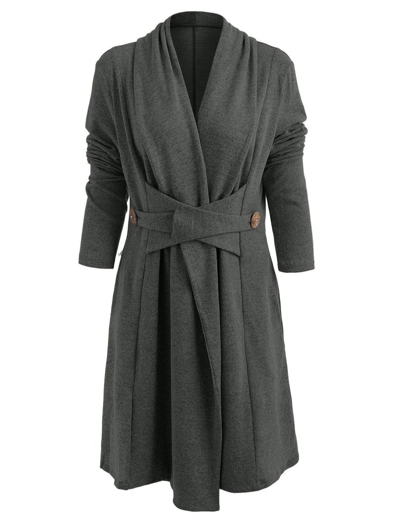 Button Long Duster Cardigan