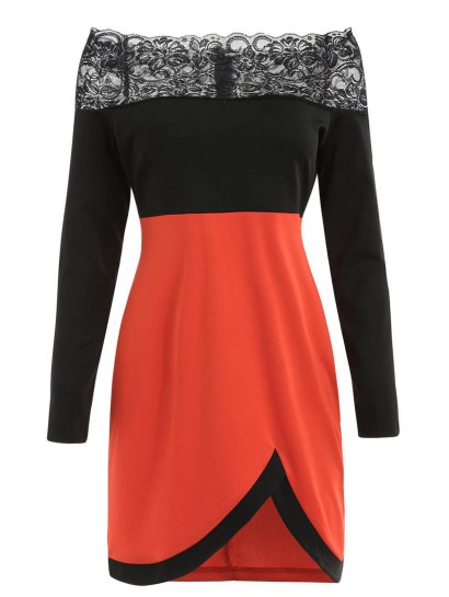 Color Block Off The Shoulder Dress