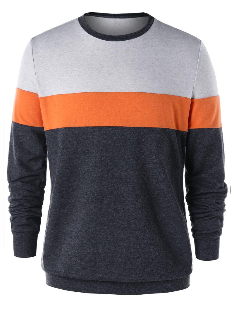 Color Block Tunic Ringer Sweatshirt
