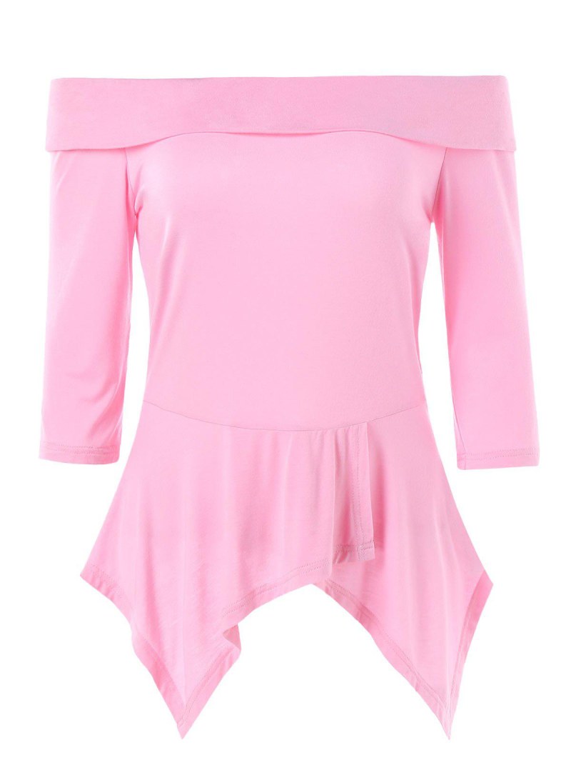 Foldover Asymmetrical T-shirt