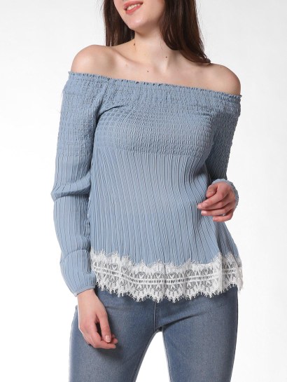 French Bazaar Off The Shoulder Long Sleeve Top
