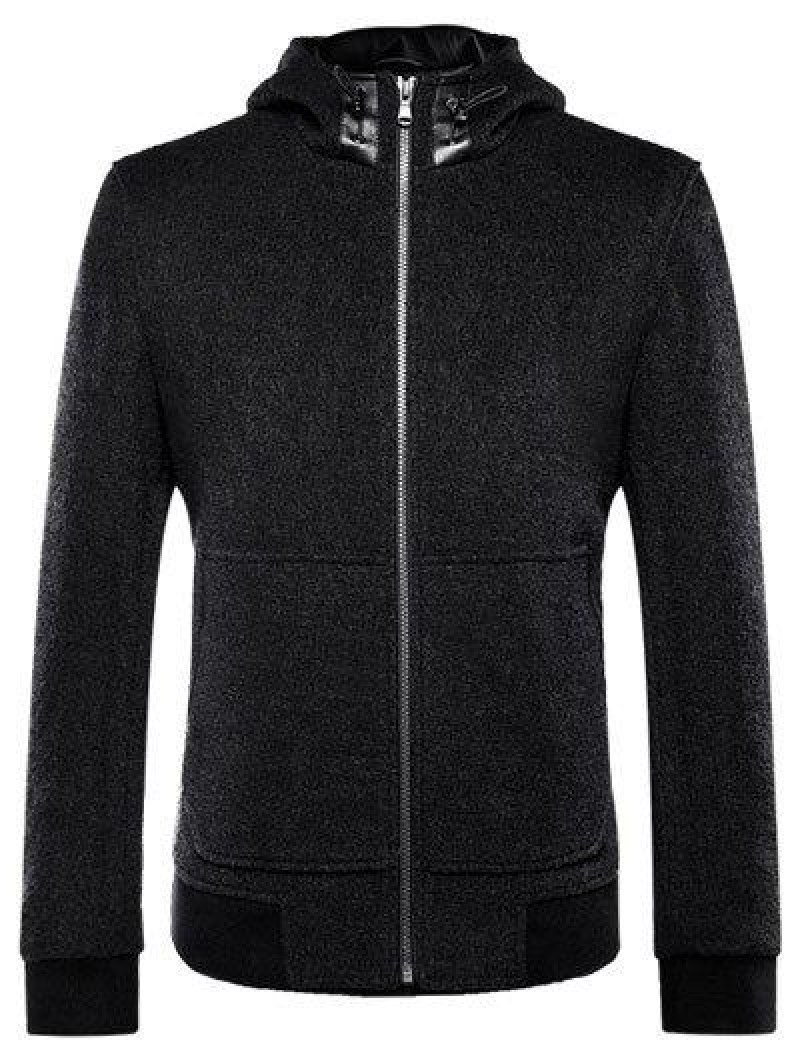 Long Sleeve Zip Up Drawstring Hooded Jacket