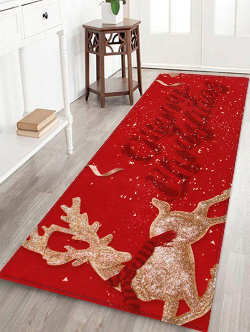Merry Christmas Deer Printed Floor Mat