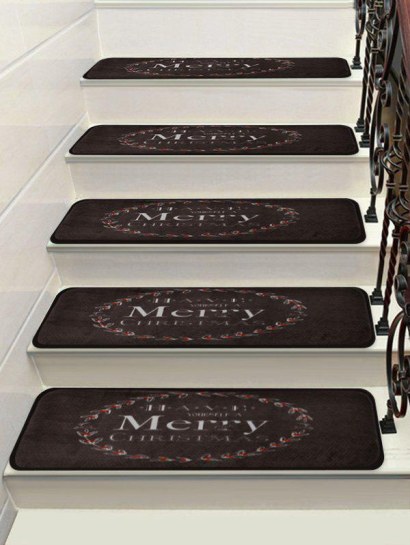 Merry Christmas Theme Print Stair Floor Mats
