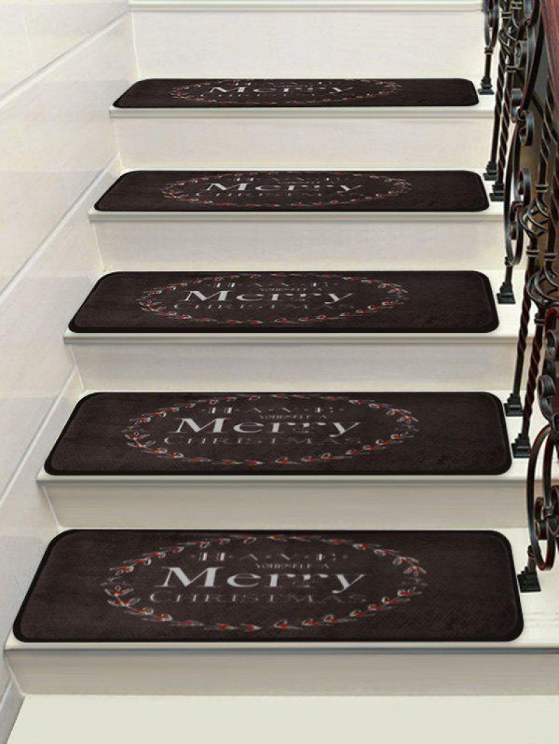 Merry Christmas Theme Print Stair Floor Mats