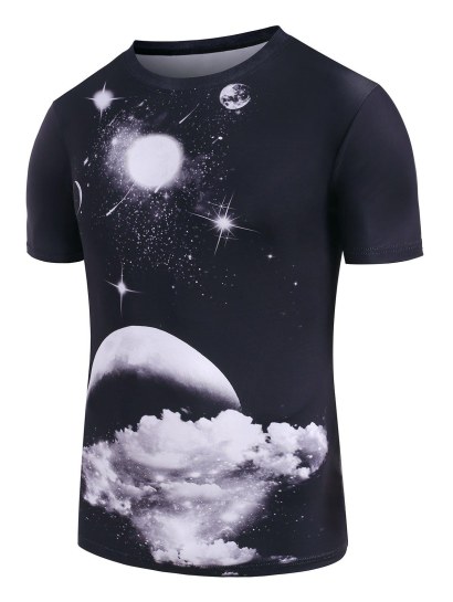 Moon Graphic Print Short Sleeve T-shirt