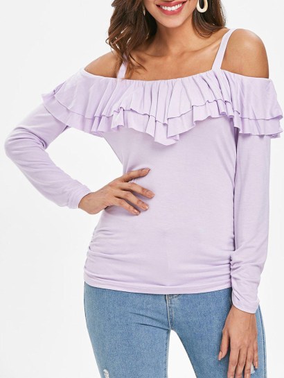 Ruched Flounce Insert T-shirt