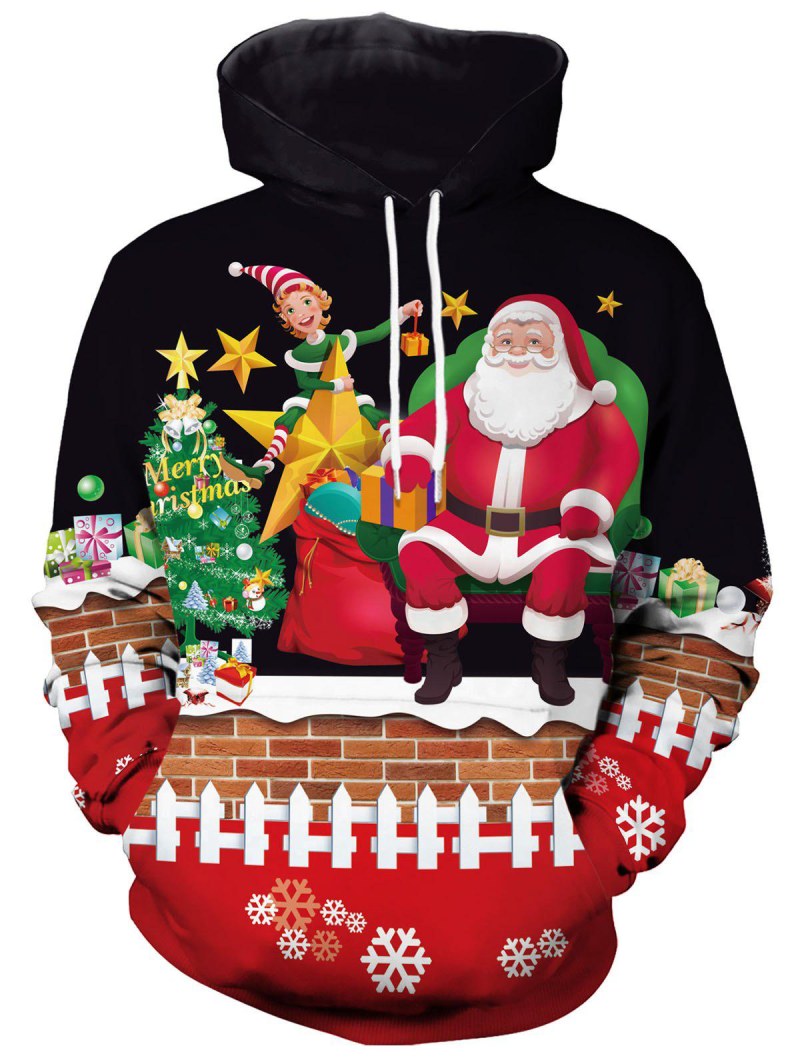 Santa Claus Christmas Pattern Hoodie