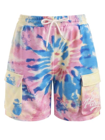 Tie Dye Letter Print Sweatshorts