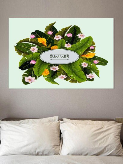 Tropical Leaf And Flower Print Wall Art Sticker