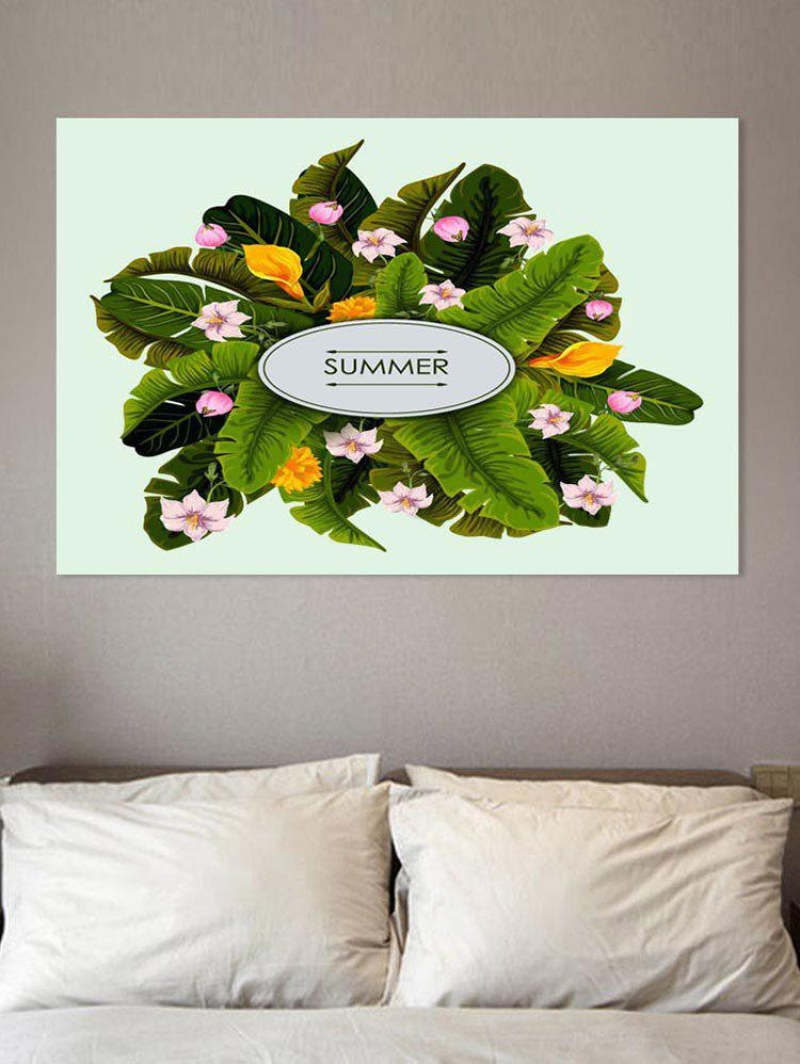 Tropical Leaf And Flower Print Wall Art Sticker