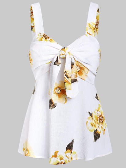 Twist Floral Print Tank Top